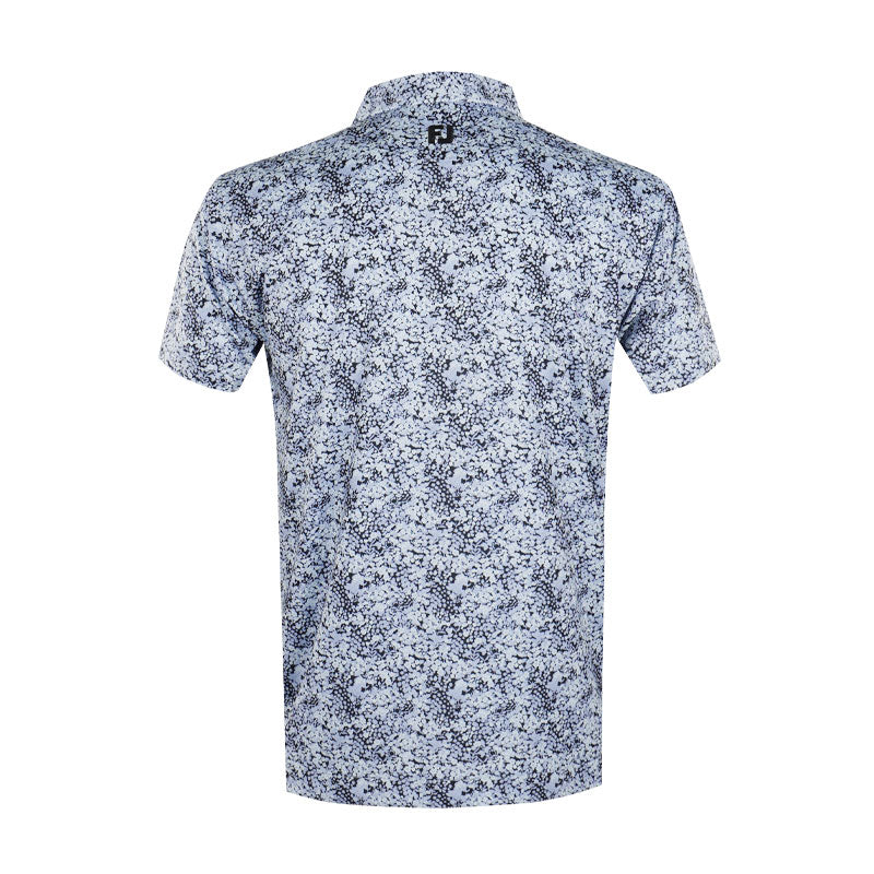 FOOTJOY Garden Print Lisle Men's Polo (Periwinkle) - Image 2