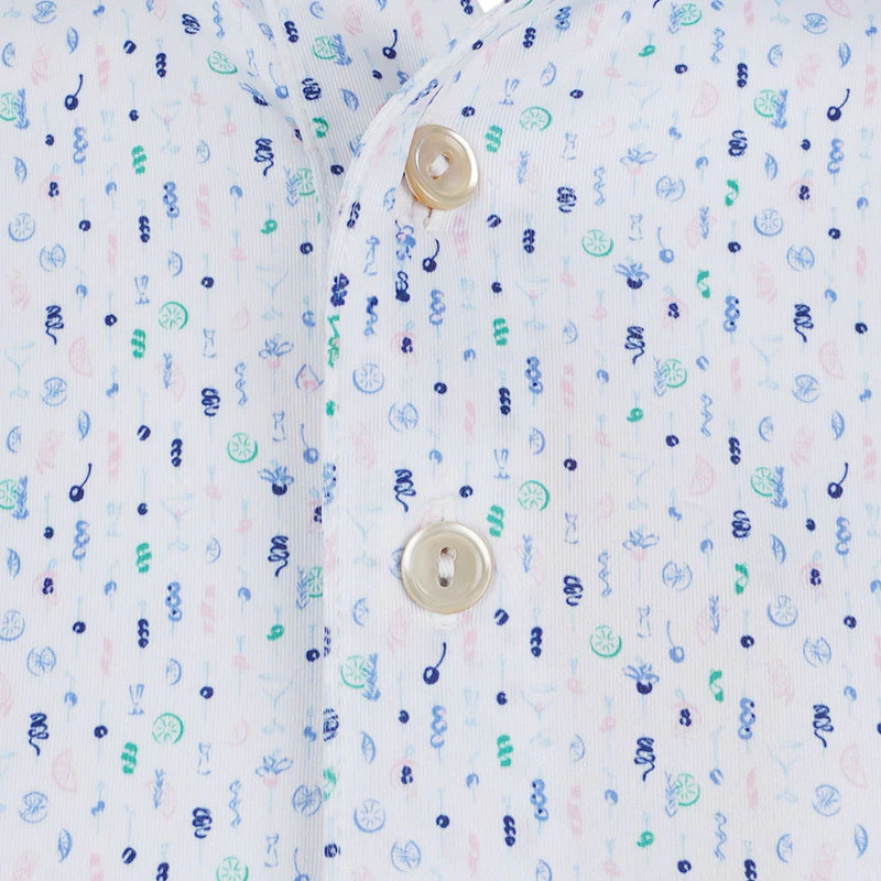 PETER MILLAR Cocktail Garnish Men's Performance Polo (White) - Image 3