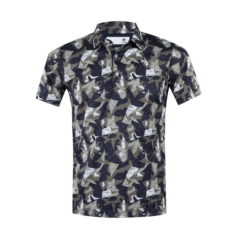 LE COQ SPORTIF GOLF Small Print Men's Polo (Khaki)