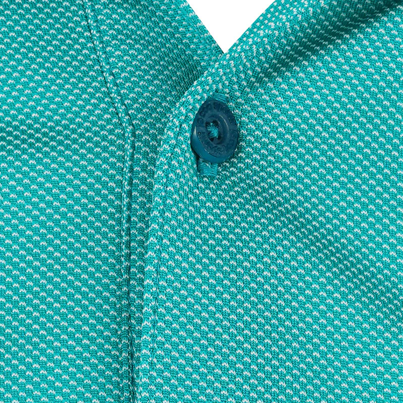 LE COQ SPORTIF GOLF Golf Patterned Men's Polo (Green) - Image 3