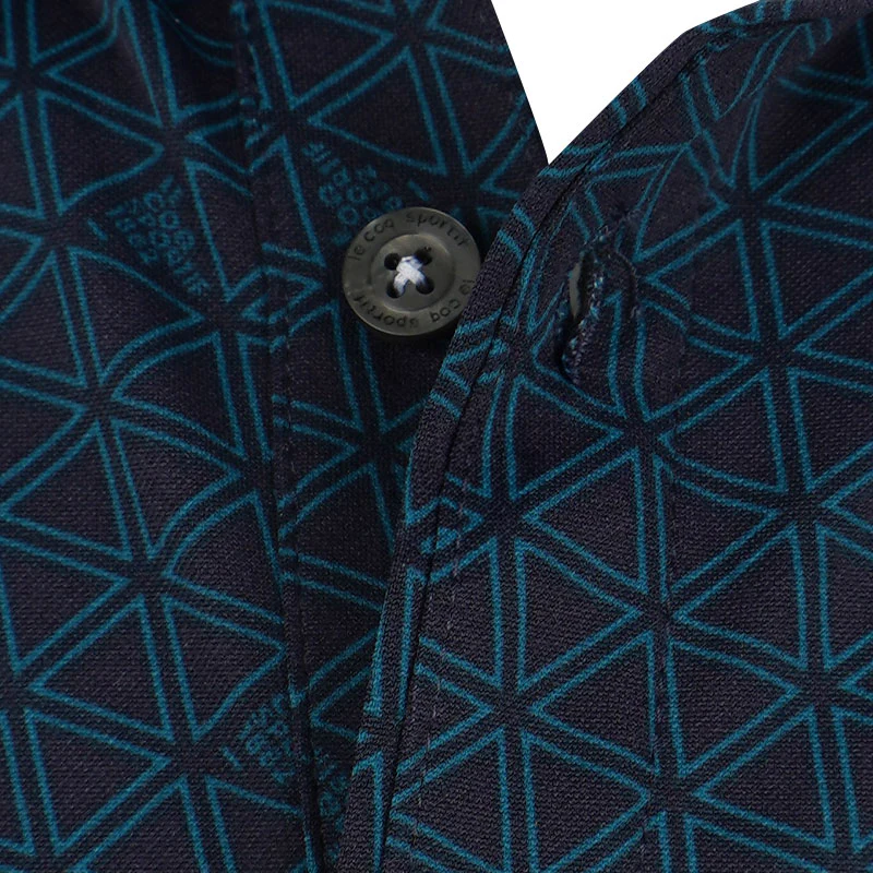 LE COQ SPORTIF GOLF Triangle Print Men's Polo (Navy) - Image 3
