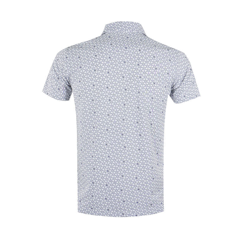 LE COQ SPORTIF GOLF Triangle Print Men's Polo (White) - Image 2