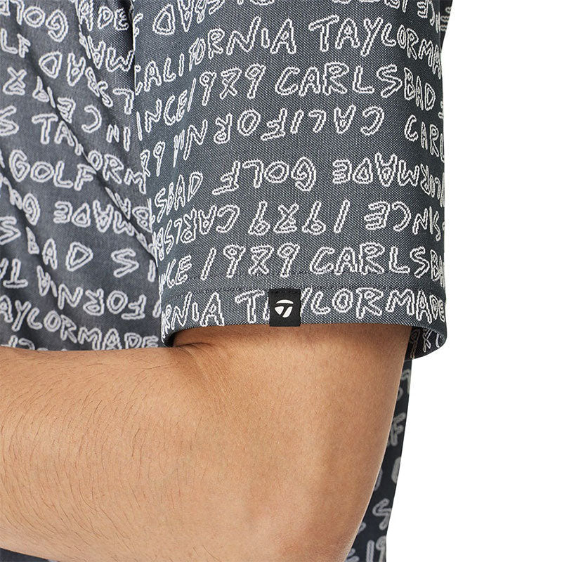 TAYLORMADE Wording Jacquard Men's Polo (Black) - Image 3