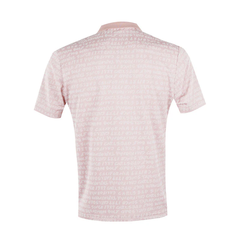 TAYLORMADE Wording Jacquard Men's Polo (Pink) - Image 2