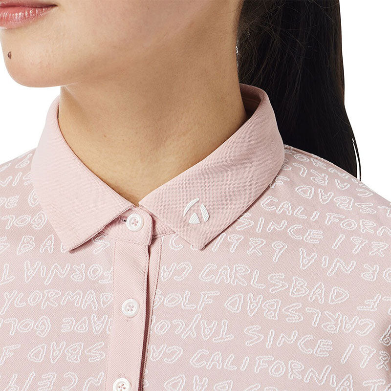 TAYLORMADE Wording Jacquard Women's Polo (Pink) - Image 3