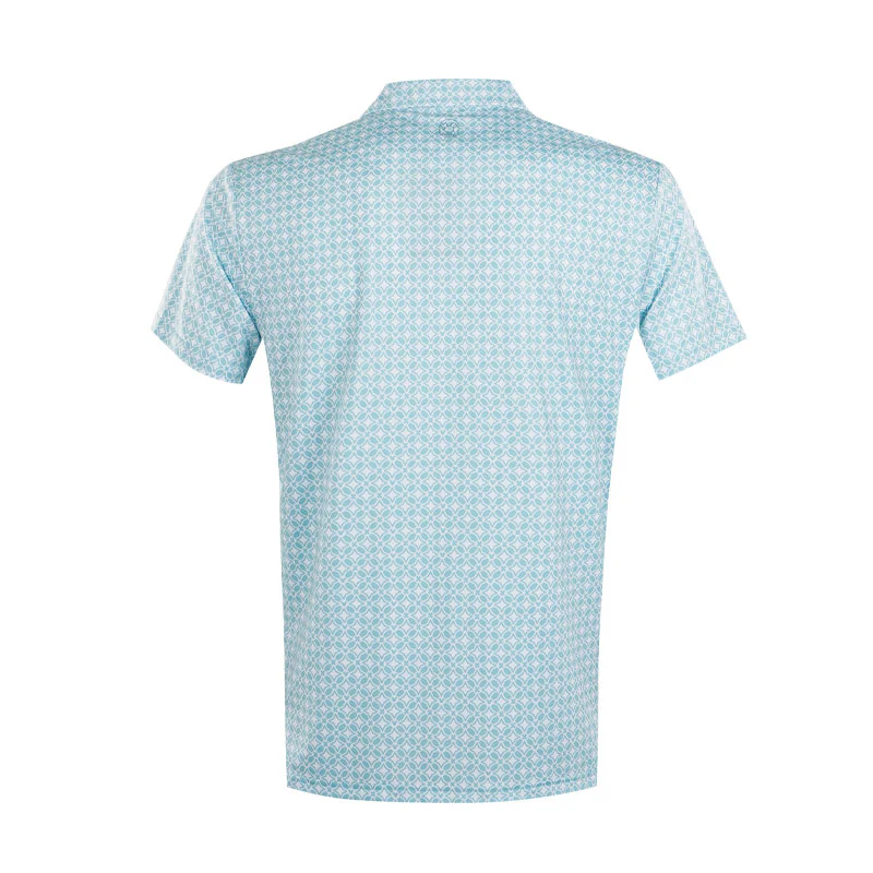 DISNEY Mickey Mouse Honeycomb Print Men's Polo (Blue/White) - Image 2