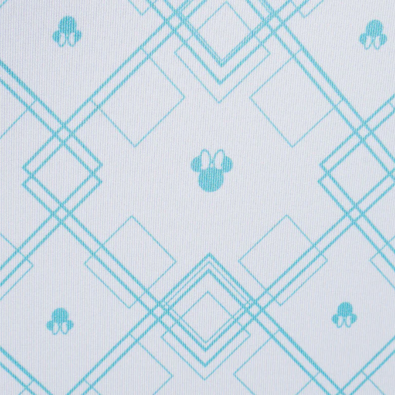 DISNEY Mickey Mouse Plaid Print Women's Polo (White/Blue) - Image 4