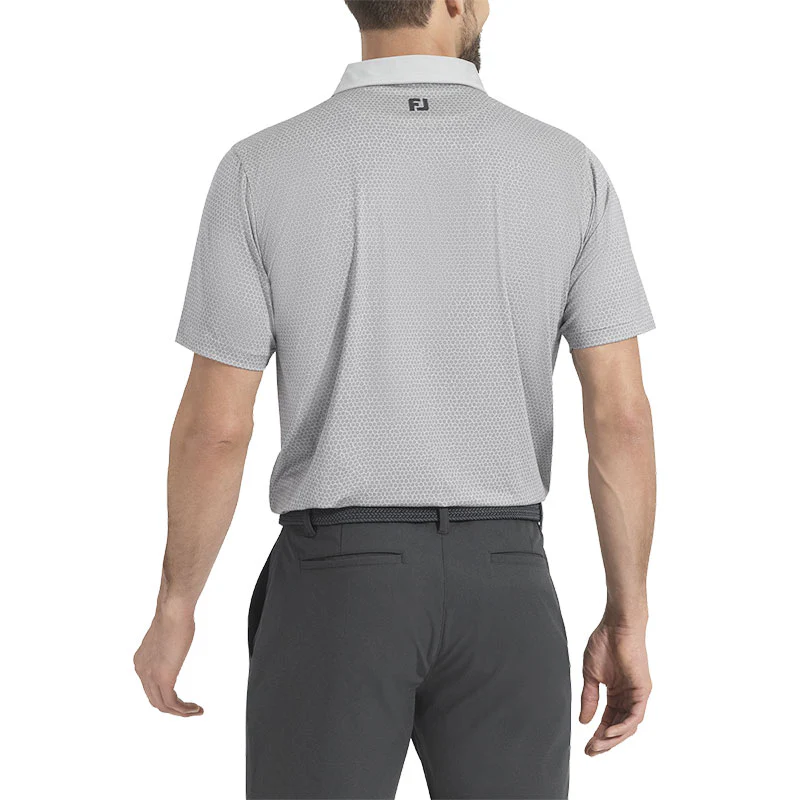 FOOTJOY Rock Print Lisle Men's Polo (Grey) - Image 4