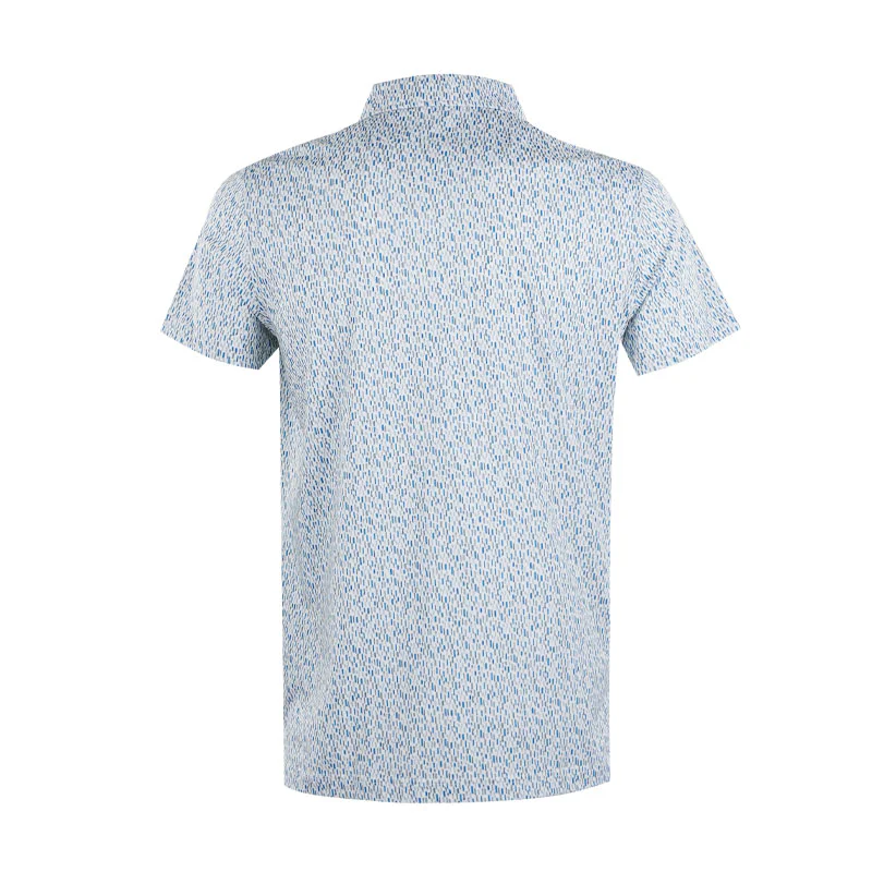 CUTTER & BUCK Mercerized Rectangle Print Men's Polo (Blue/Grey) - Image 2