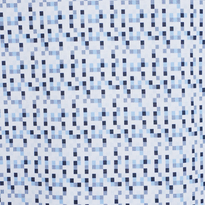 CUTTER & BUCK Mercerized Diamond Print Men's Polo (White/Blue) - Image 4