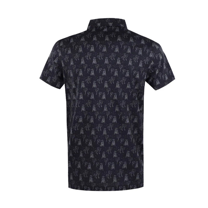 CUTTER & BUCK Mercerized Left Print Men's Polo (Navy) - Image 2