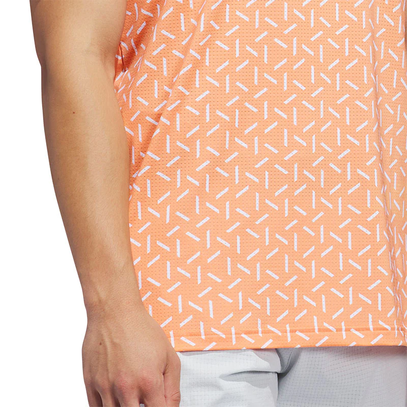 ADIDAS Ultimate365 Mesh Print Climacool Men's Polo (Orange) - Image 4