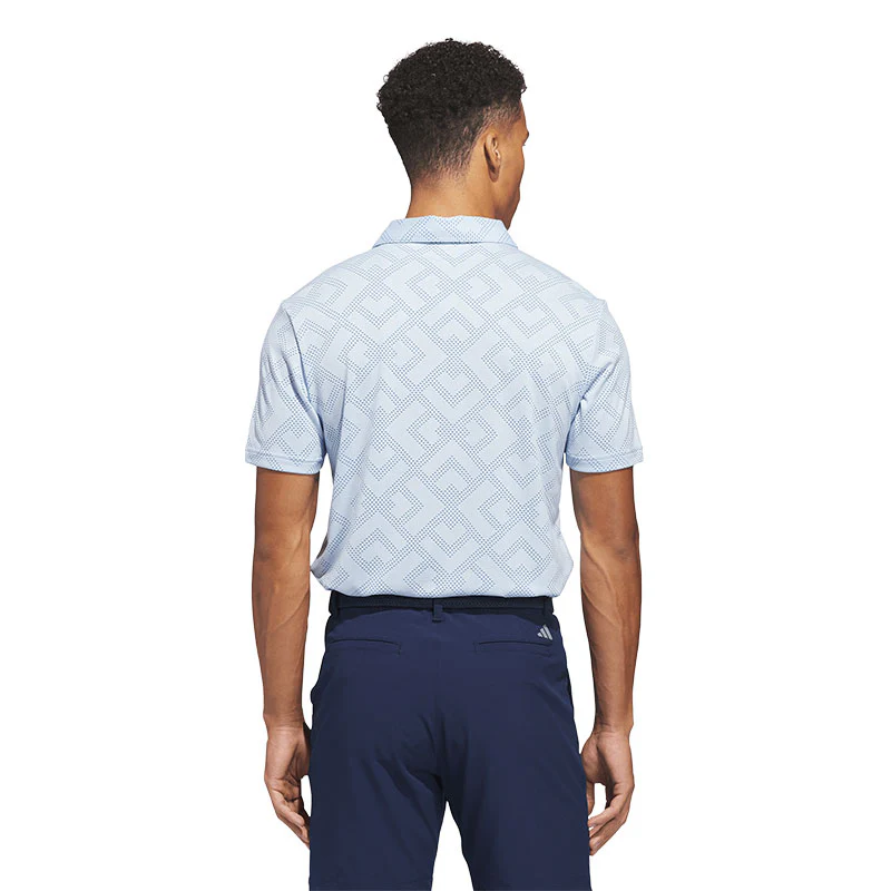 ADIDAS Ultimate365 Jacquard Men's Polo (Blue) - Image 2