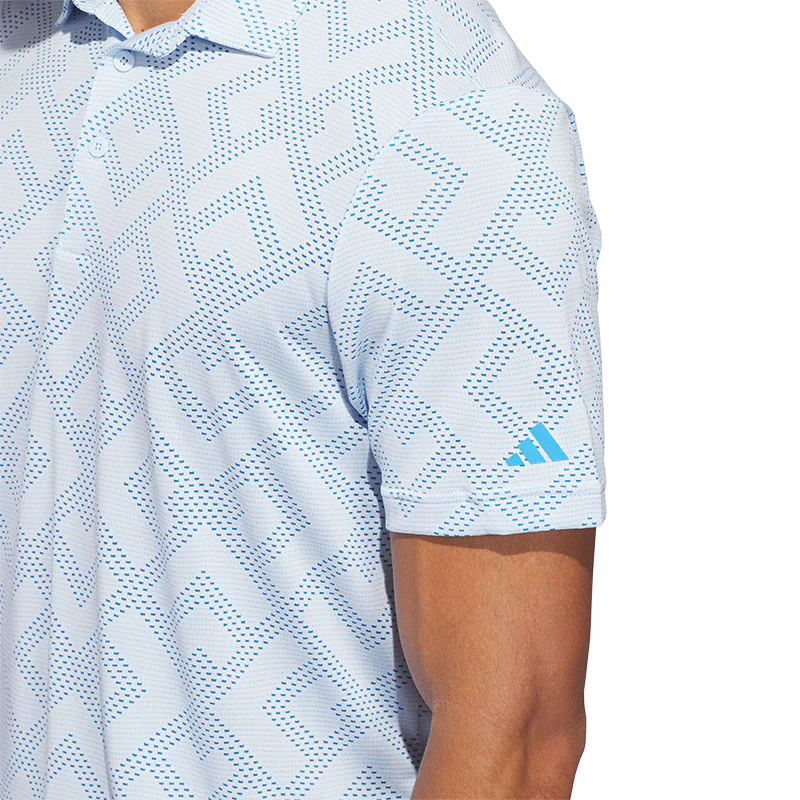 ADIDAS Ultimate365 Jacquard Men's Polo (Blue) - Image 4