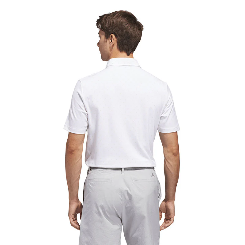 ADIDAS Ultimate365+ Microprint Men's Polo (White) - Image 2