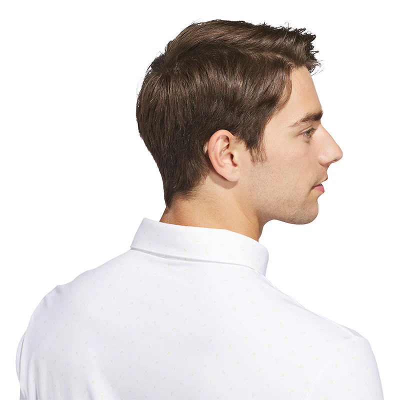 ADIDAS Ultimate365+ Microprint Men's Polo (White) - Image 4