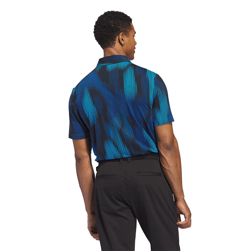 ADIDAS Ultimate365 Tour Feel Print Men's Polo (Blue) - Image 2