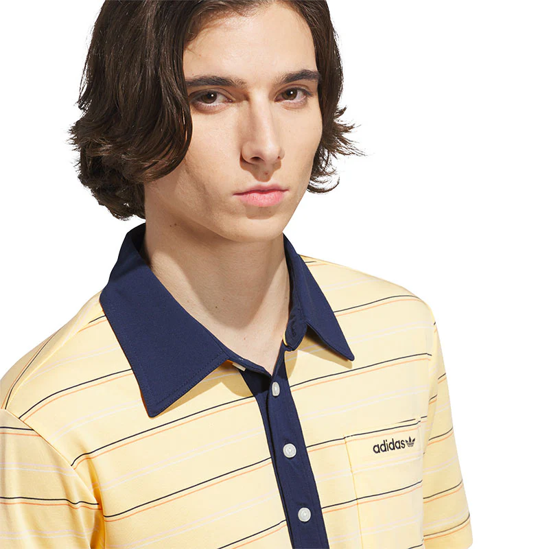 ADIDAS Originals Archive Stripe Men's Polo (Orange) - Image 3