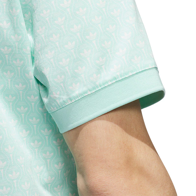 ADIDAS Originals All Over Trefoil Men's Polo (Mint) - Image 4