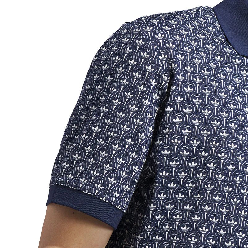 ADIDAS Originals All Over Trefoil Men's Polo (Indigo) - Image 4