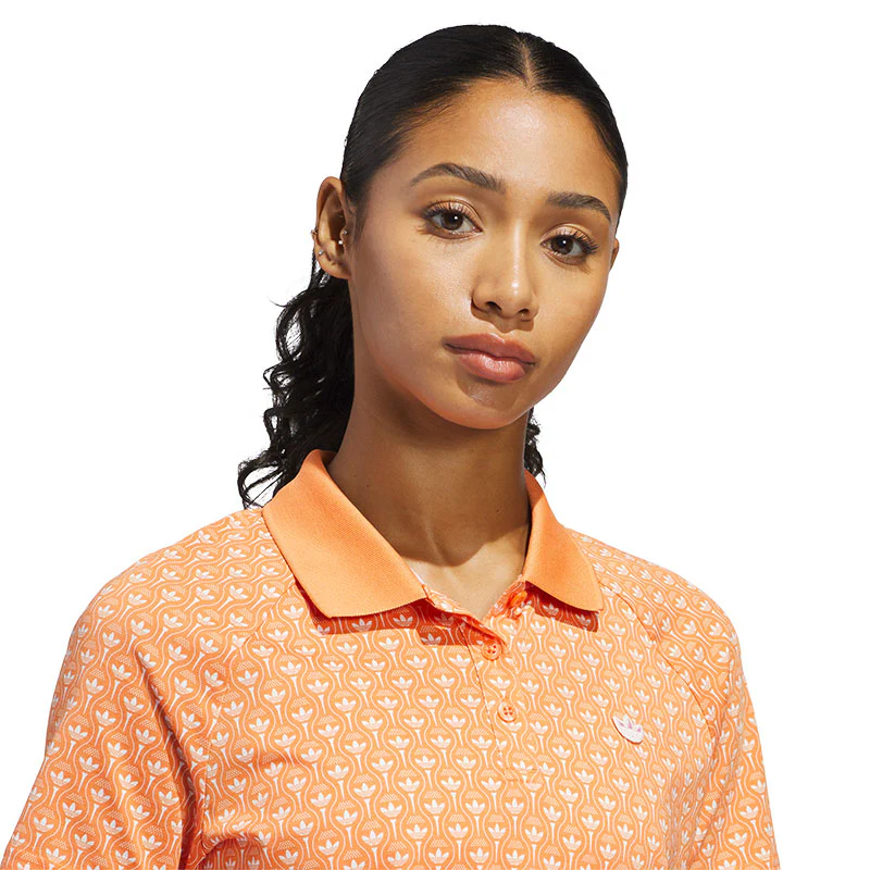 ADIDAS Originals All Over Trefoil Women's Polo (Orange) - Image 3