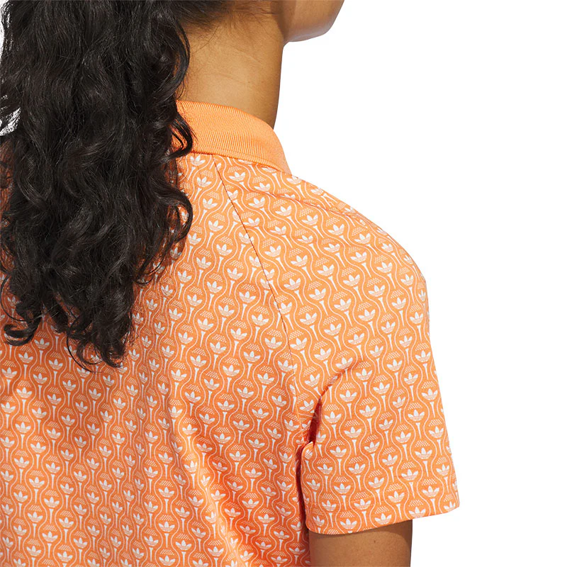 ADIDAS Originals All Over Trefoil Women's Polo (Orange) - Image 4
