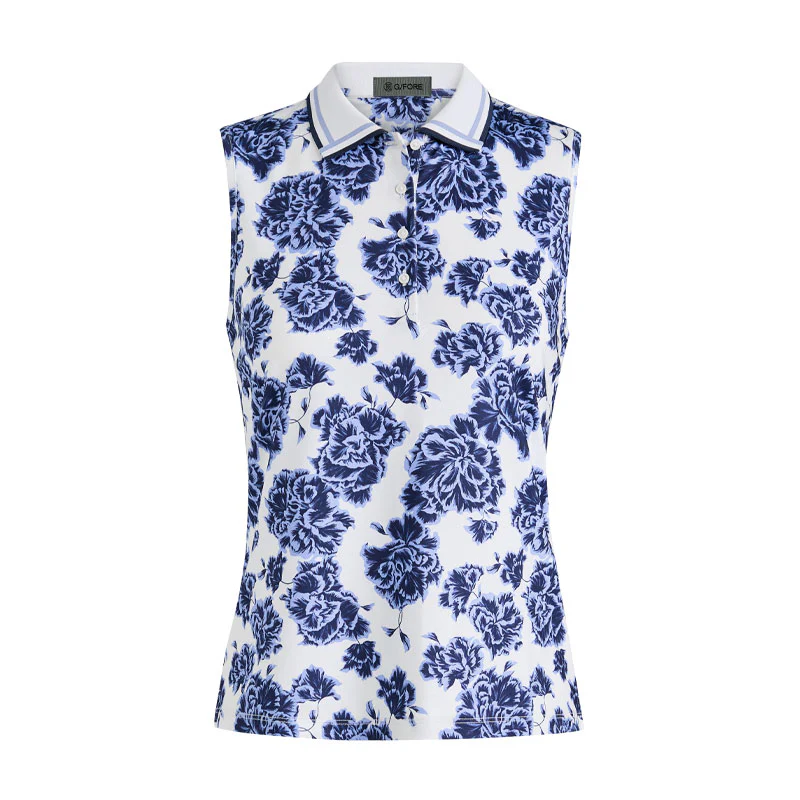 GFORE Floral Print Women's Sleeveless Polo (Willow)