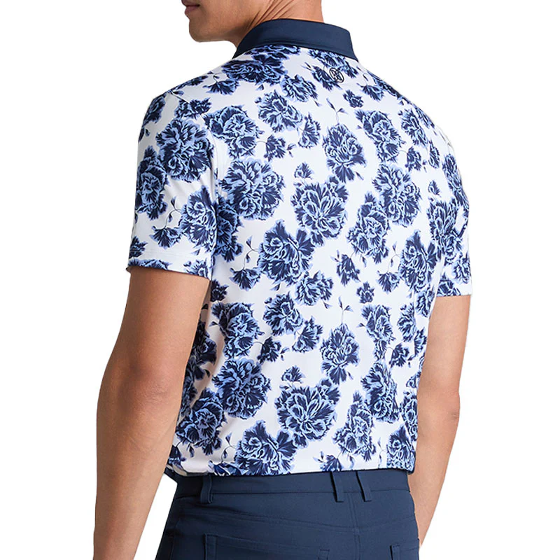 GFORE Stamped Floral Men's Tech Jersey Polo (Willow) - Image 2