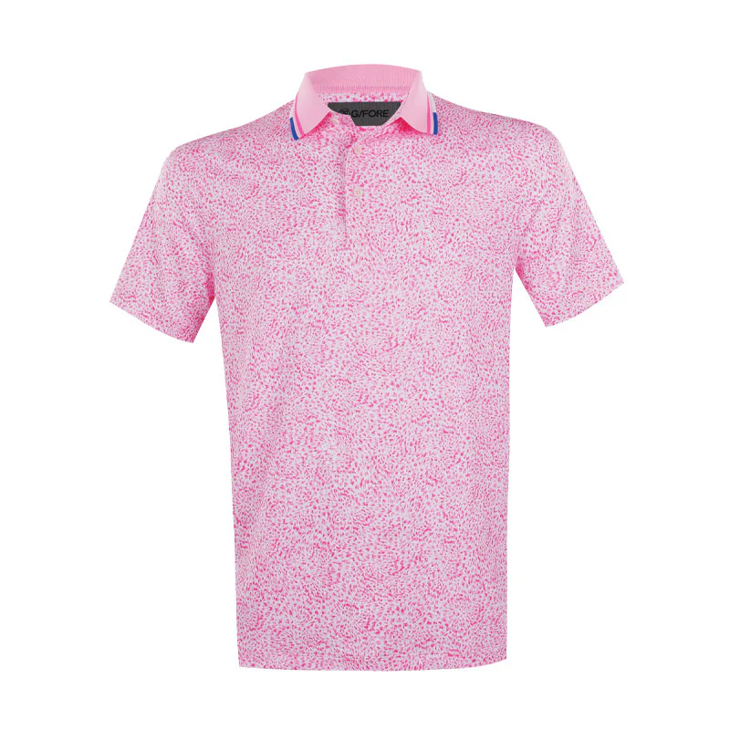 GFORE Fireworks Print Tech Jersey Men's Polo (Blush)