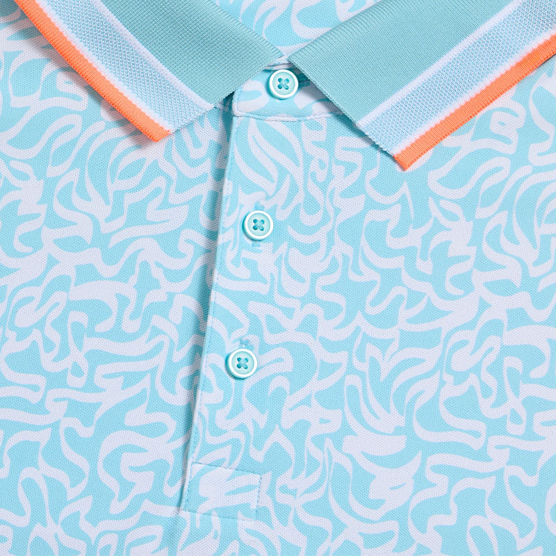 GFORE Scribble Men's Tech Jersey Polo (Cenote) - Image 3