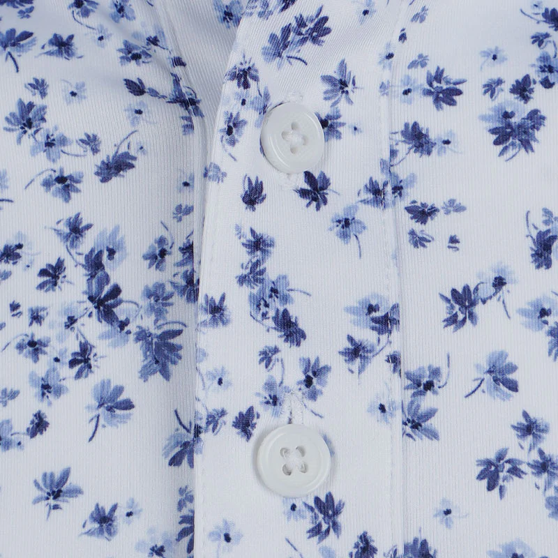 GFORE Scattered Ditzy Tech Jersey Men's Polo (Snow) - Image 3