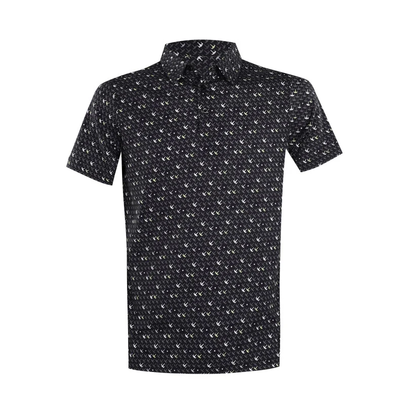 DISNEY Mercerized Aircraft Print Men's Polo (Black)