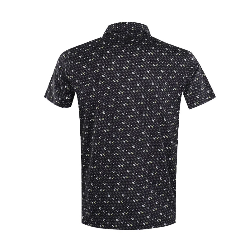 DISNEY Mercerized Aircraft Print Men's Polo (Black) - Image 2