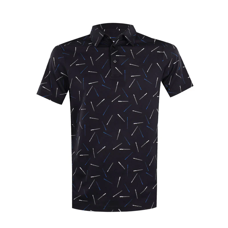 DISNEY Mercerized Sword Print Men's Polo (Black)