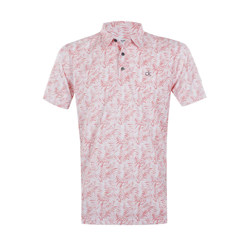 CALVIN KLEIN Palm Print Men's Polo (Peach)