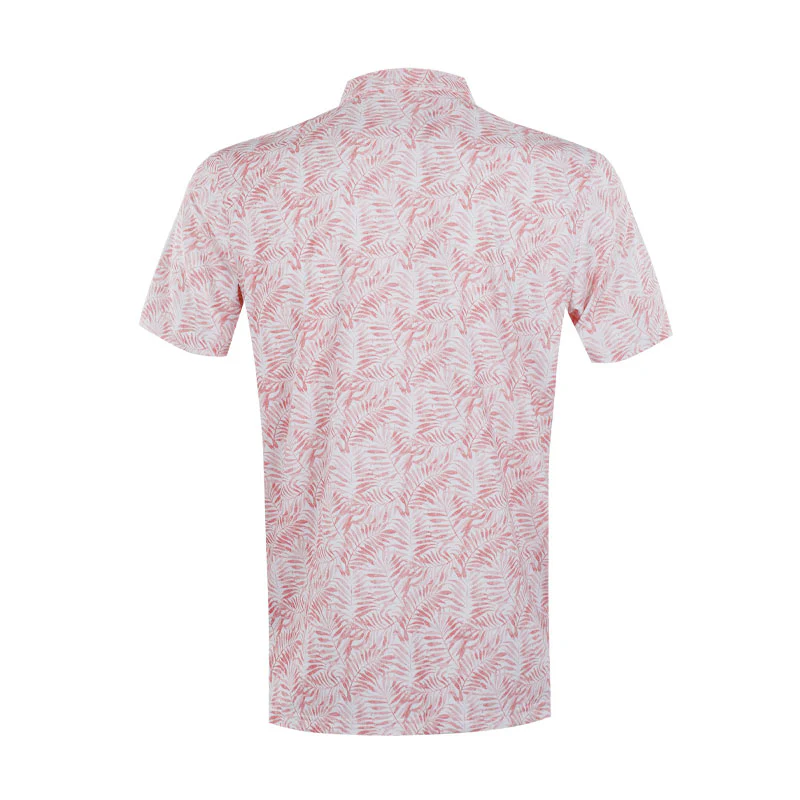 CALVIN KLEIN Palm Print Men's Polo (Peach) - Image 2