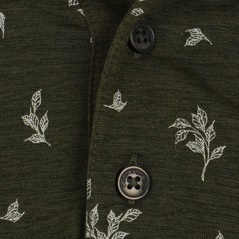 CALVIN KLEIN Colton Print Men's Polo (Olive) - Image 3