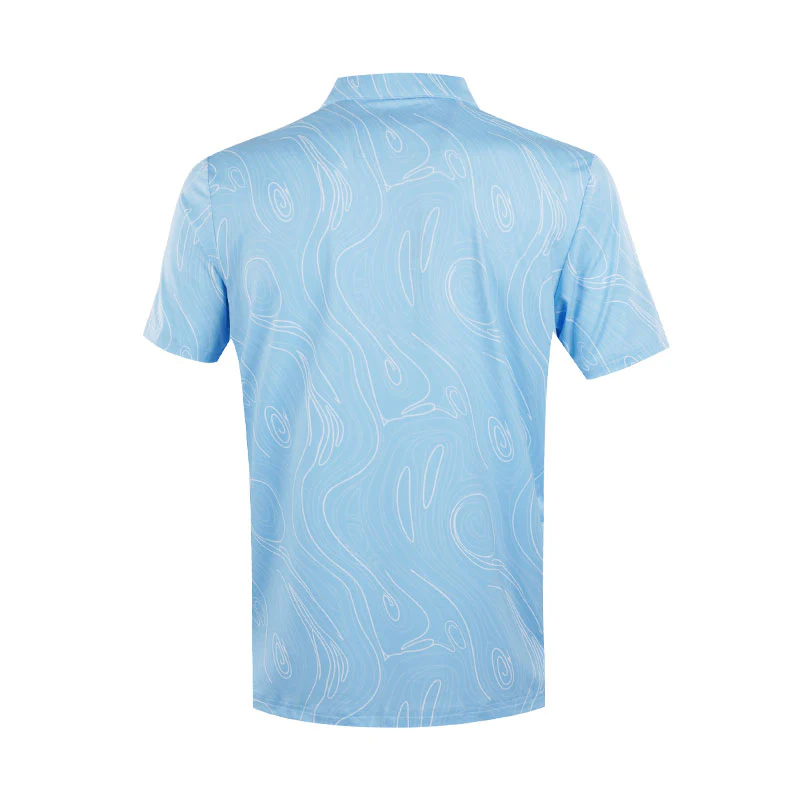 CALVIN KLEIN Marble Print Men's Polo (Blue Bell) - Image 2