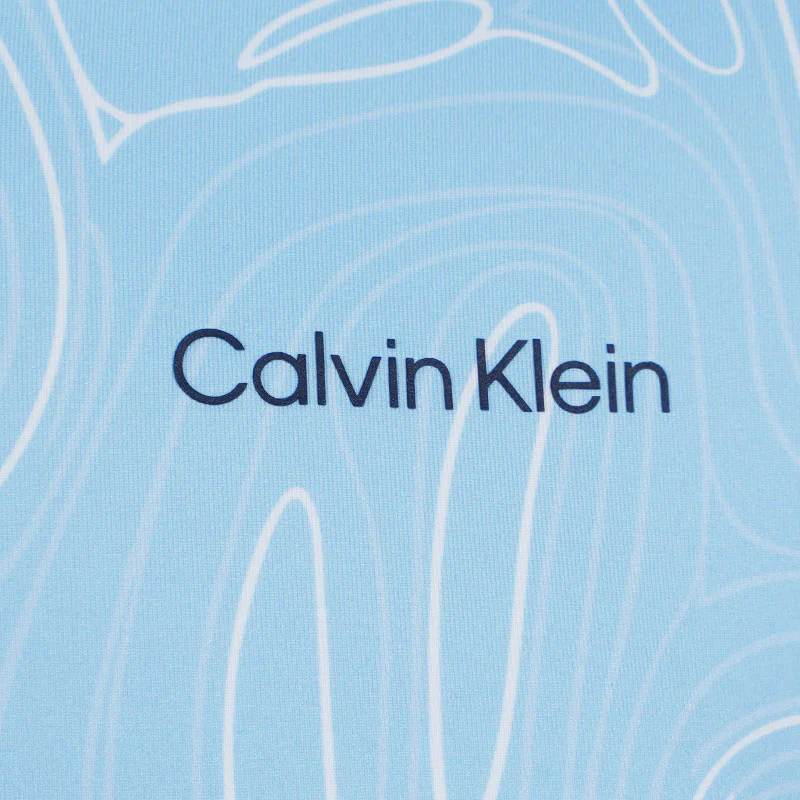 CALVIN KLEIN Marble Print Men's Polo (Blue Bell) - Image 4