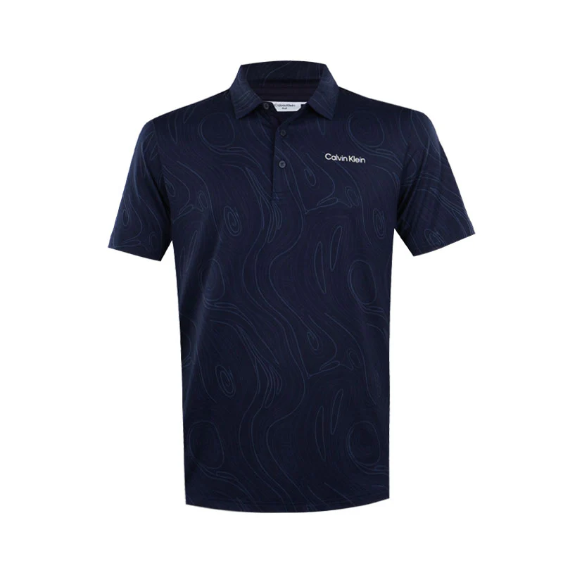 CALVIN KLEIN Marble Print Men's Polo (Navy)
