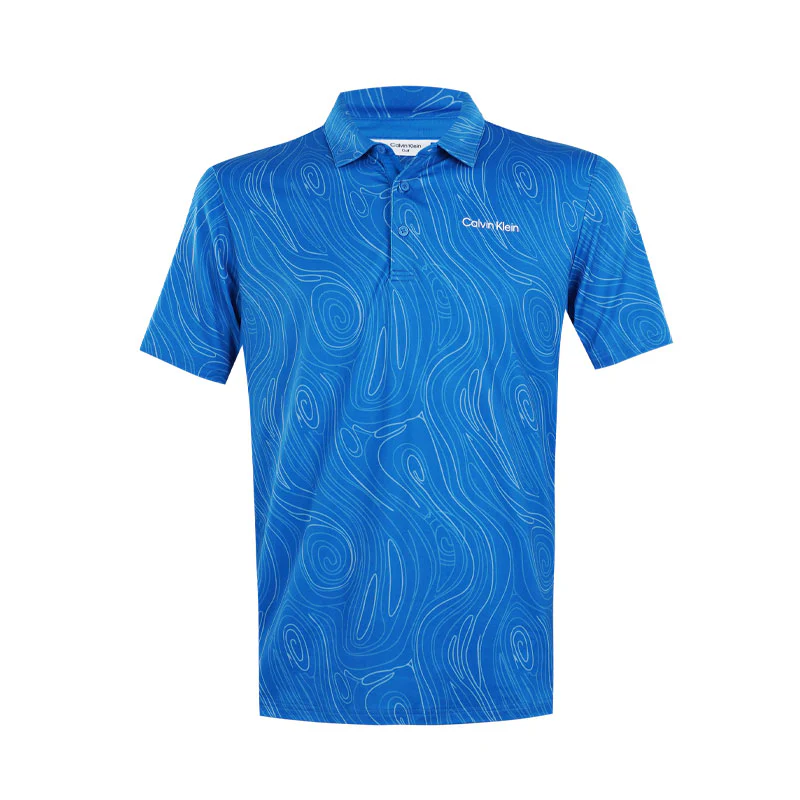 CALVIN KLEIN Marble Print Men's Polo (Sapphire)