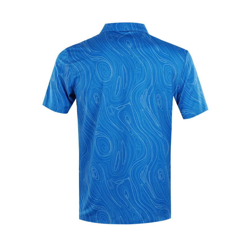 CALVIN KLEIN Marble Print Men's Polo (Sapphire) - Image 2
