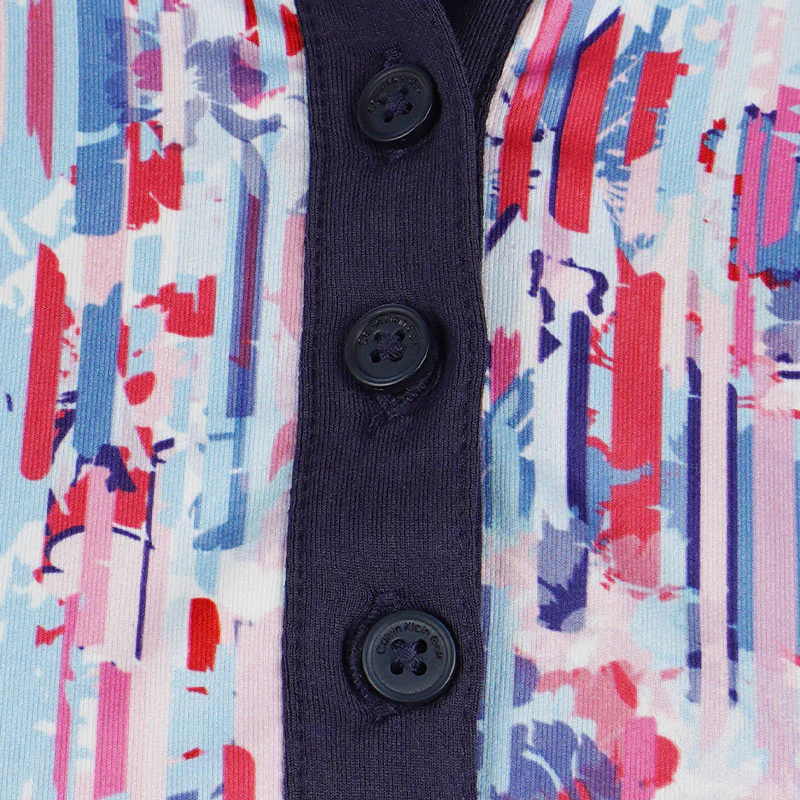 CALVIN KLEIN Glinda Print Women's Polo (Glitch Print) - Image 3