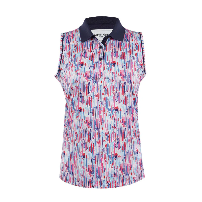 CALVIN KLEIN Manele Women's Sleeveless Polo (Glitch Print)