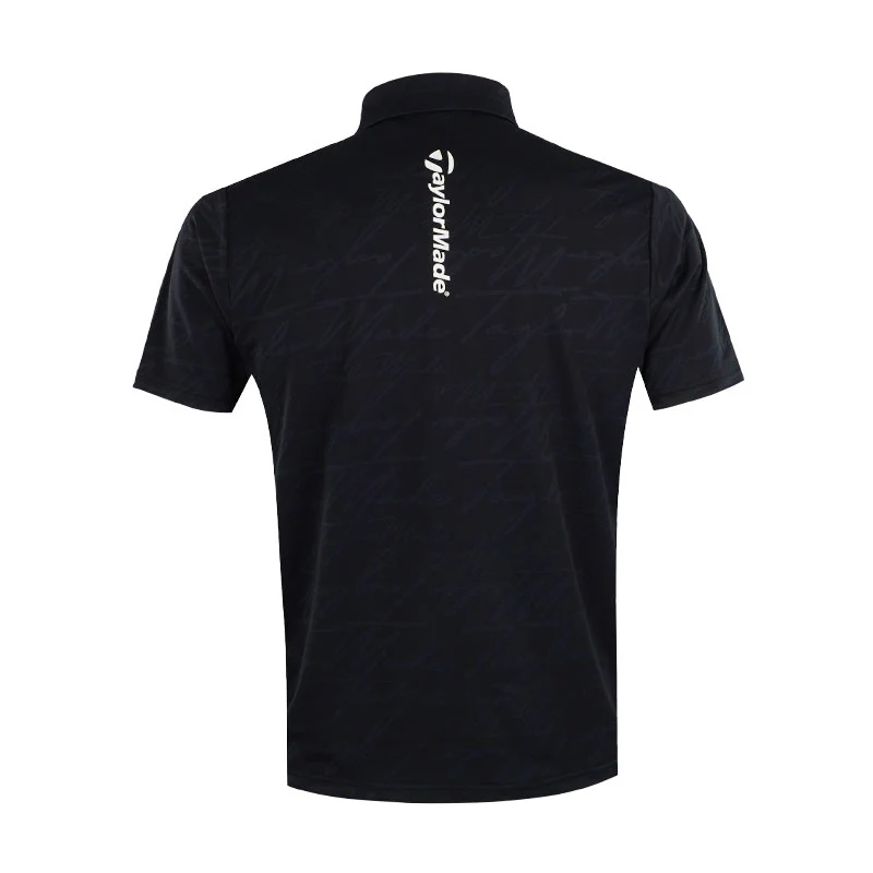TAYLORMADE Script Jacquard Men's Polo (Black) - Image 2