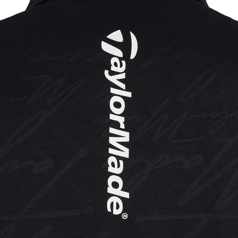 TAYLORMADE Script Jacquard Men's Polo (Black) - Image 4