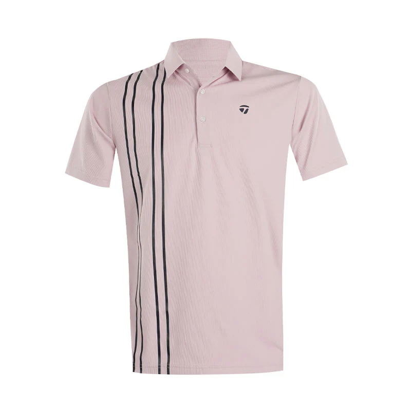 TAYLORMADE Vertical Stripe Men's Polo (Pink)