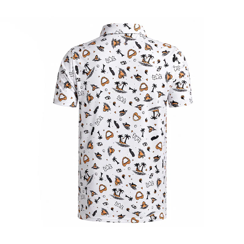 UNDER ARMOUR Matchplay Printed Boy's Polo (White/Orange) - Image 2