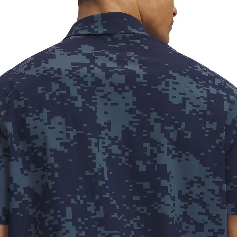 UNDER ARMOUR Drive Chill Printed Men's Polo (Blue/Grey) - Image 4