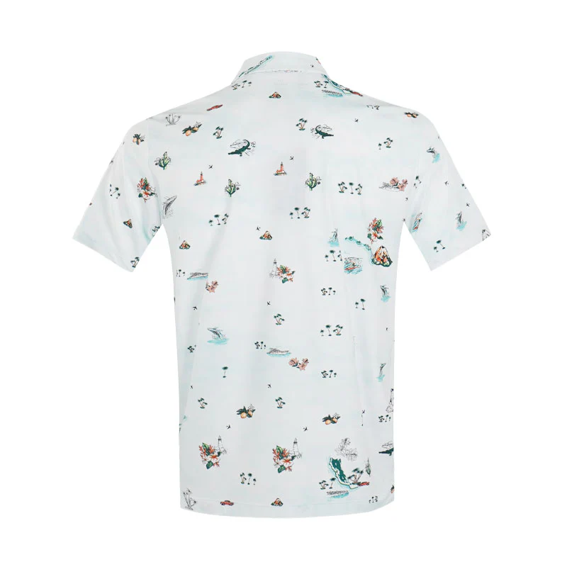 UNDER ARMOUR ArmourDry Golf Trip Printed Men's Polo (White/Green) - Image 2